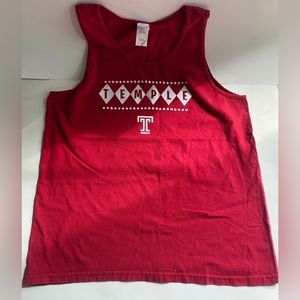Temple university red sleeveless tank top men’s large